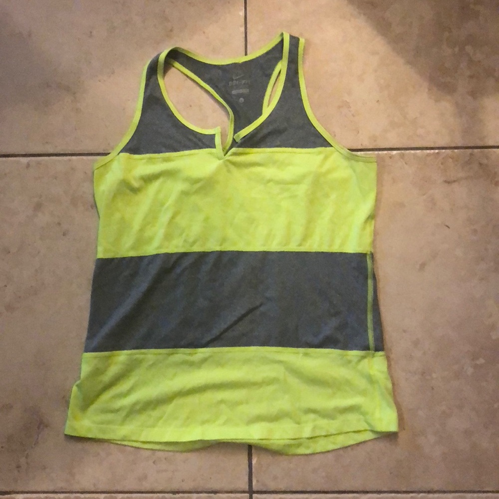 Nike Dri-fit tank - L neon/gray